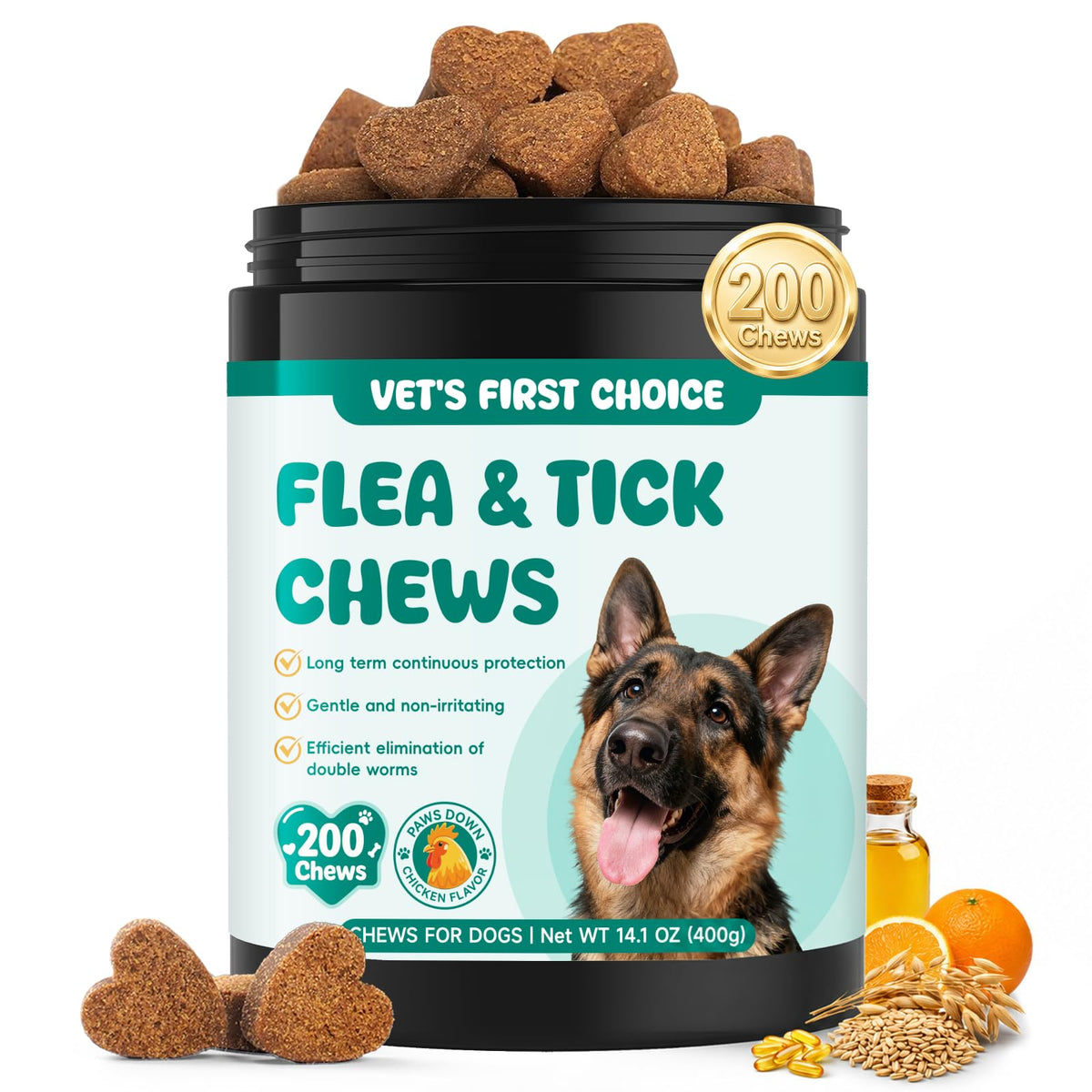 Flea and Tick Chews for Dogs T404