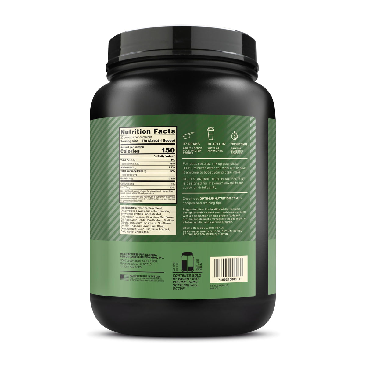 Plant Based Protein Powder Creamy Vanilla 20 Servings F590367