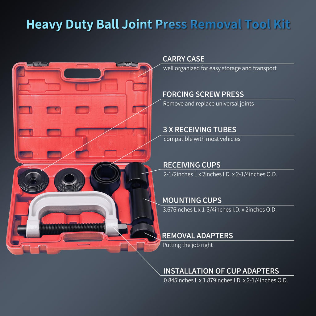 10pcs Ball Joint Press Removal/Installation Tool with 4 Wheel Drive Adapters V1893