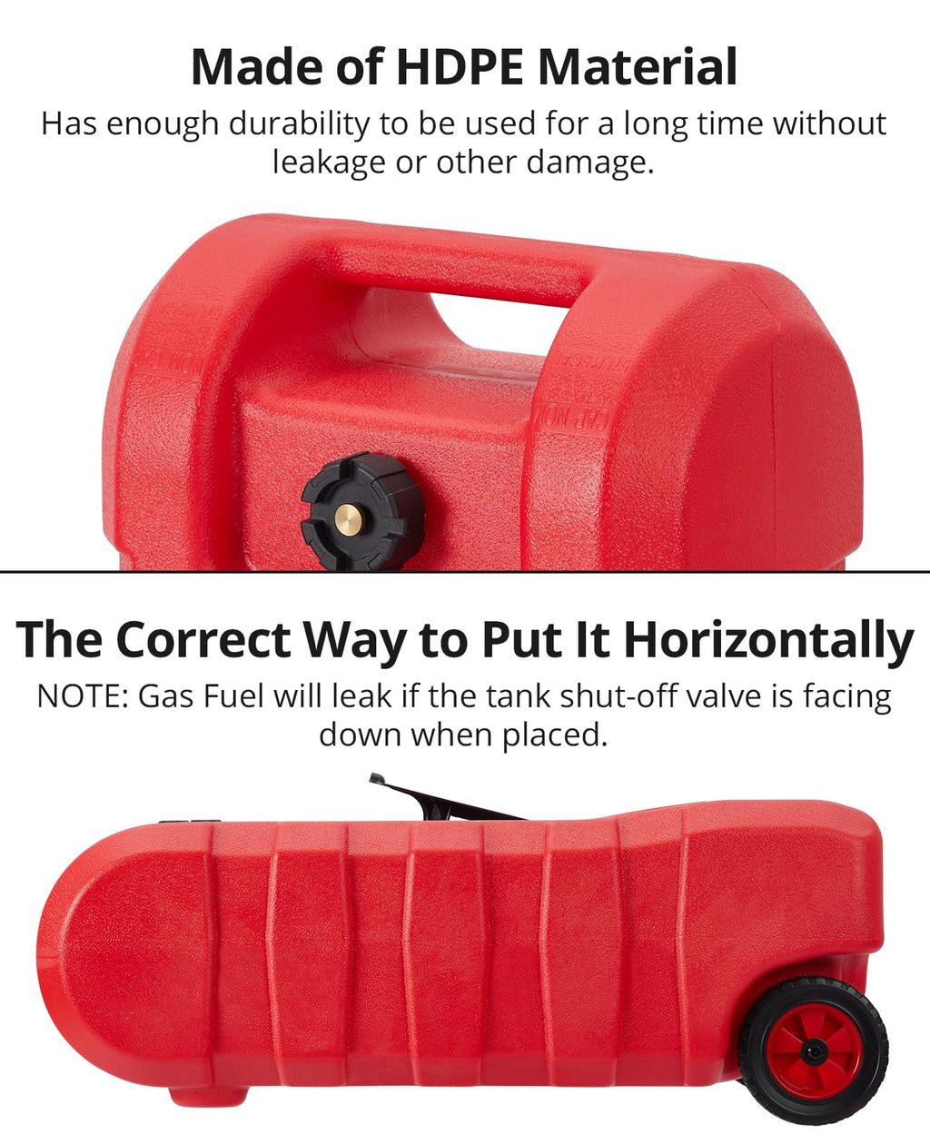15 Gallon HDPE Portable Fuel Tank Caddy with Wheels V7832
