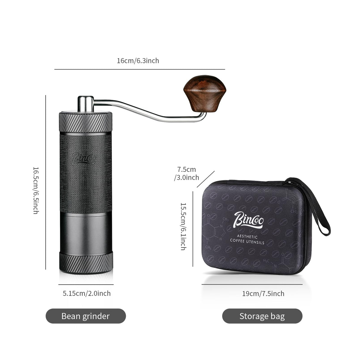 Manual Coffee Bean Grinder with Stainless Steel Conical Burr I23388