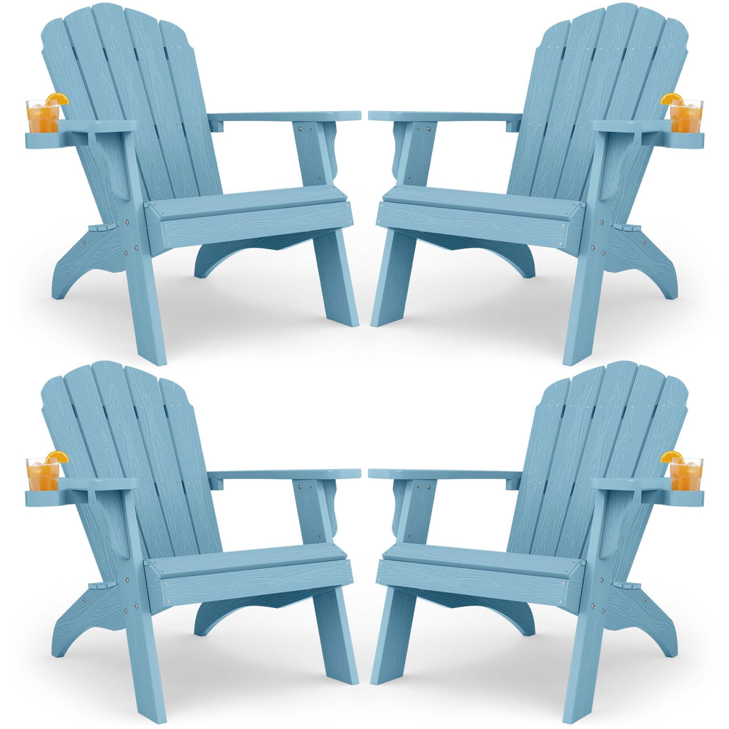 Oversized Adirondack Chair Set of 4 Blue L289681