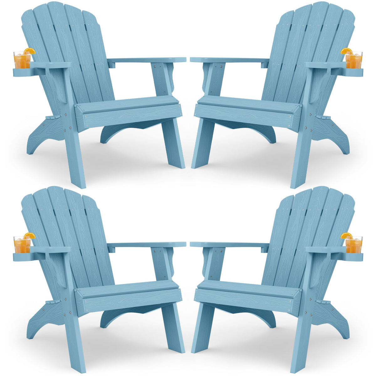 Oversized Adirondack Chair Set of 4 Blue L289681