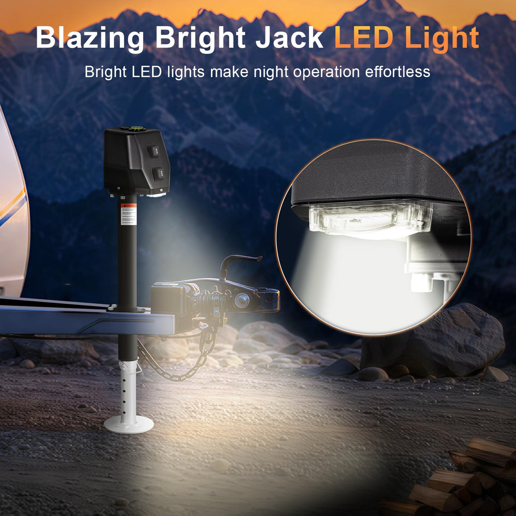 Waterproof Electric Trailer Jack with Built-in Spirit Level C530