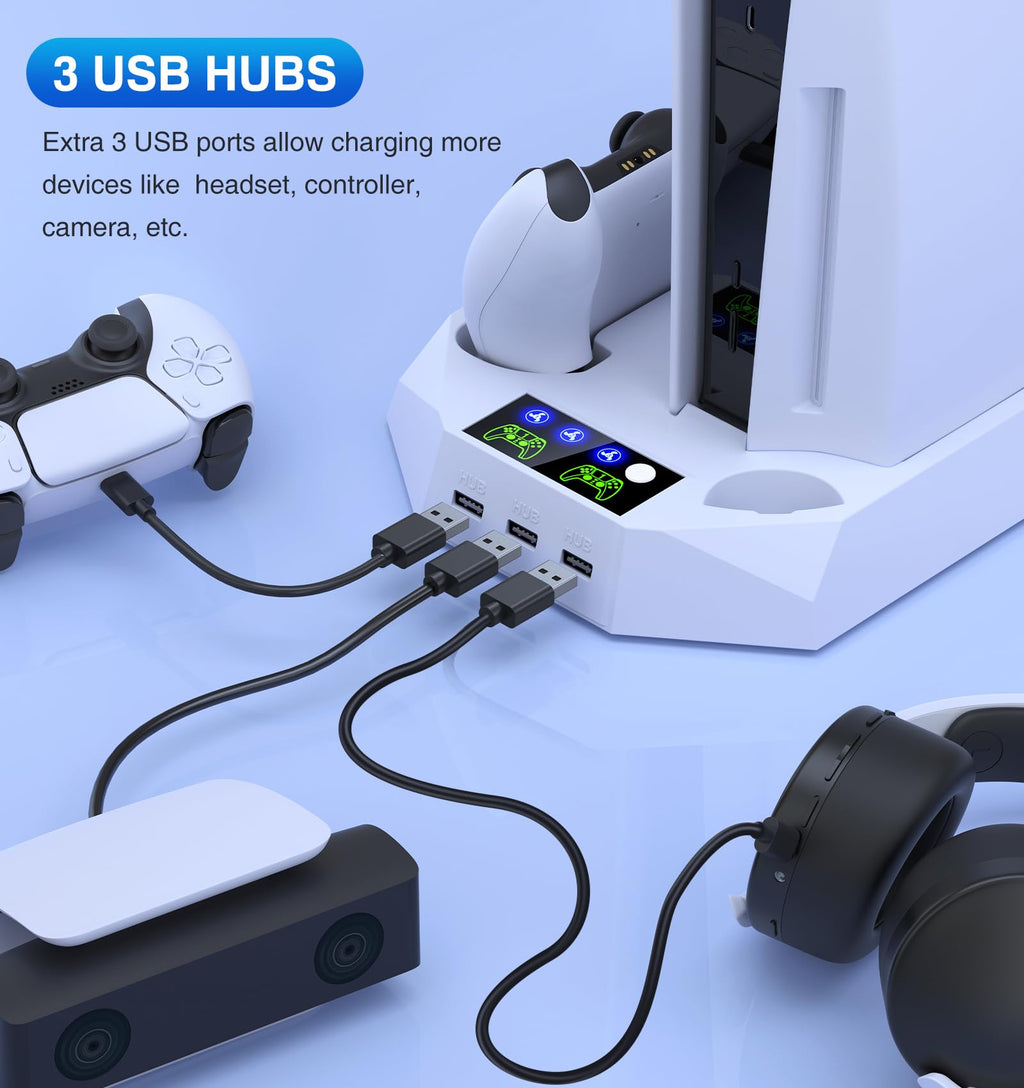 PS5 Cooling Stand with Controller Charging Station, White O759776