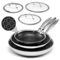 Nonstick Stainless Steel Frying Pans with Lid M9330