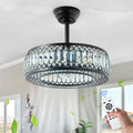 20" Black Crystal Ceiling Fan with Lights E5522