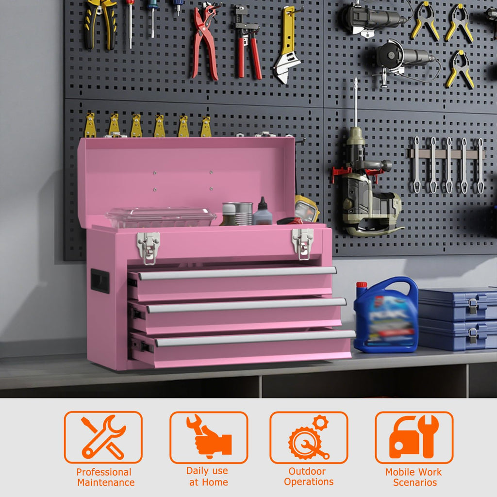 Portable Metal Tool Box with Drawers U72084