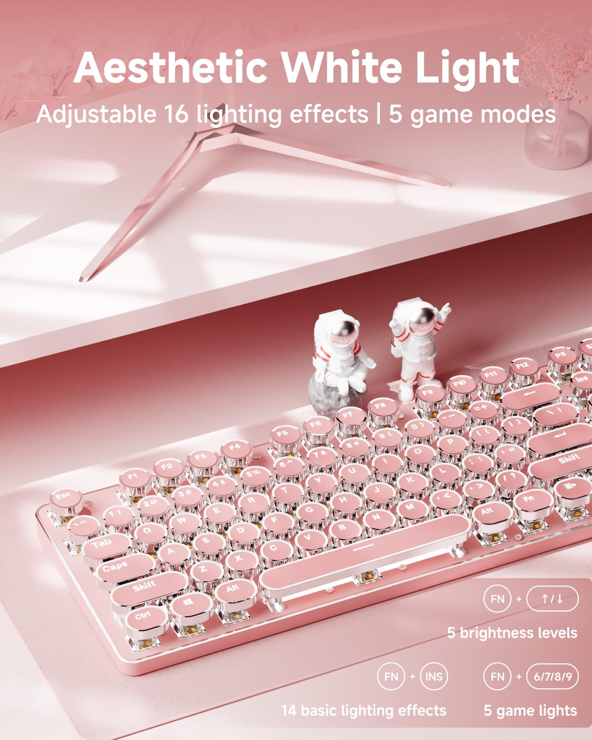 Pink Wireless Mechanical Keyboard T940498