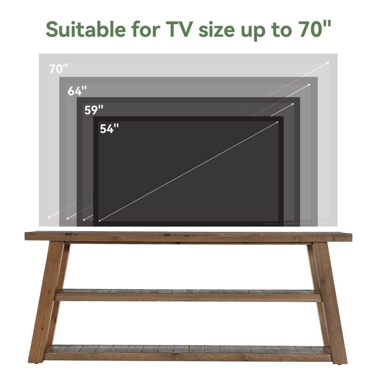 63" Solid Wood TV Stand N587841