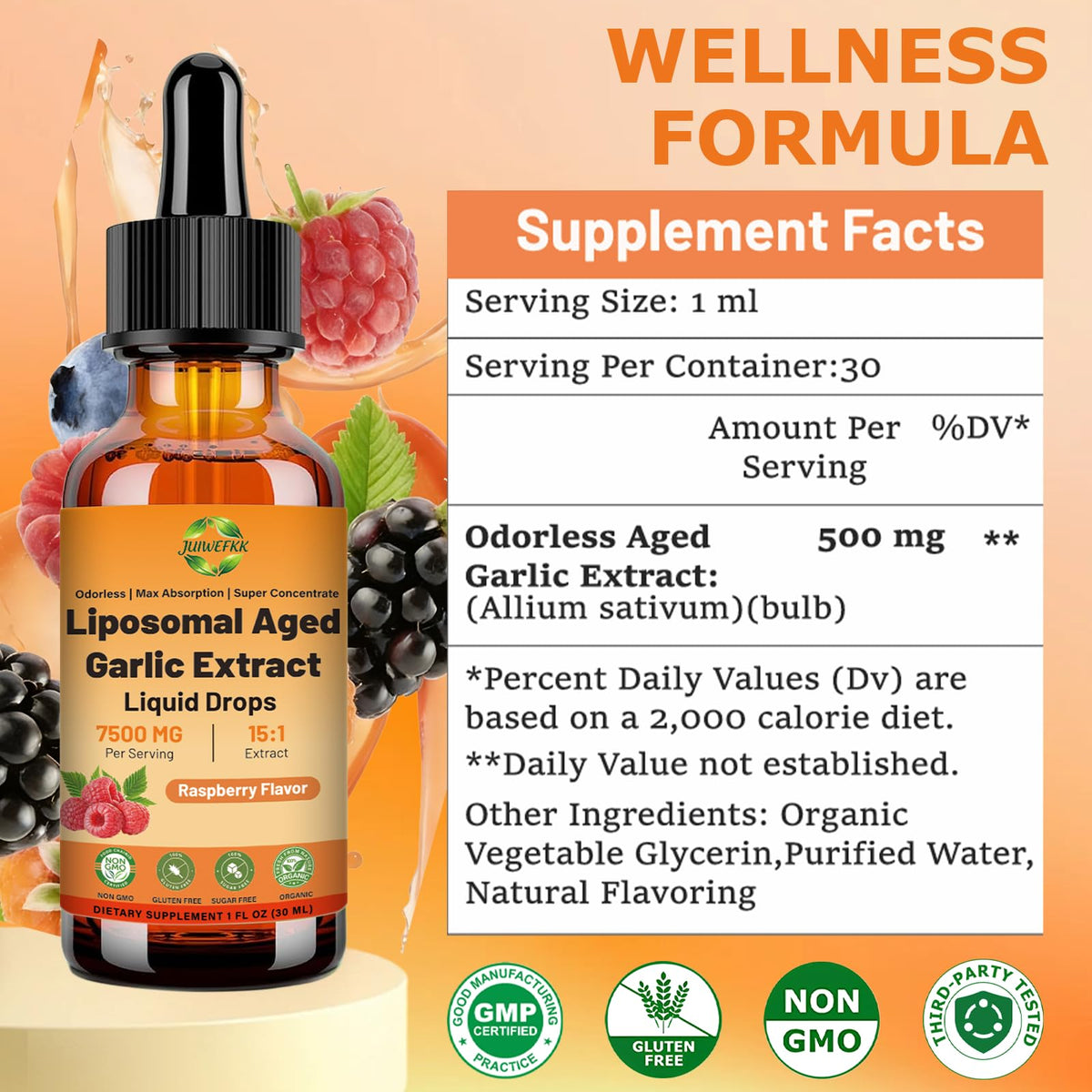 Odorless 500 mg Liposomal Aged Garlic Extract Liquid Drop Y41279