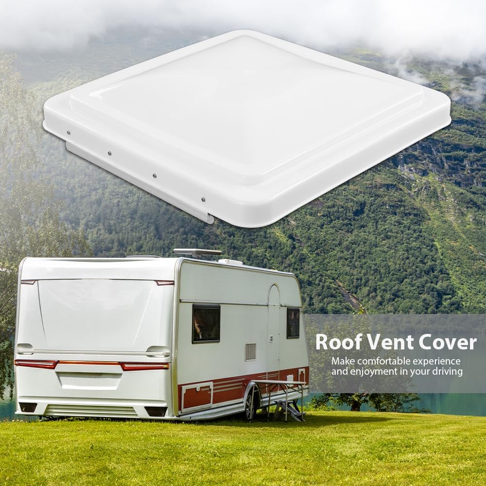 White 14" x 14" RV Roof Vent Cover 2pcs S15343