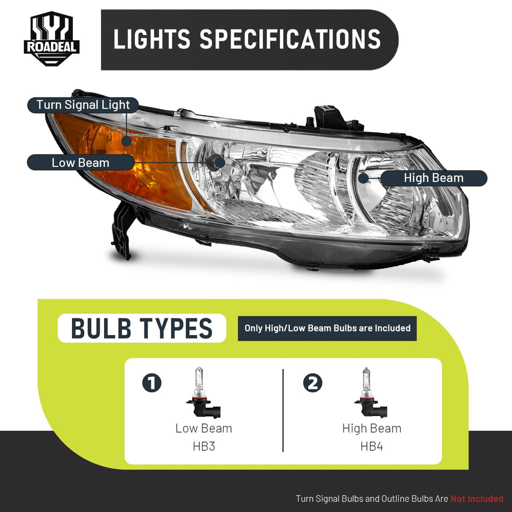2006-2011 Honda Civic 2-Door Coupe Headlights V276