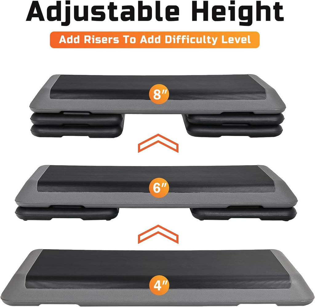 43" Adjustable Exercise Aerobic Step Platform with 4 Removable Risers Y465161