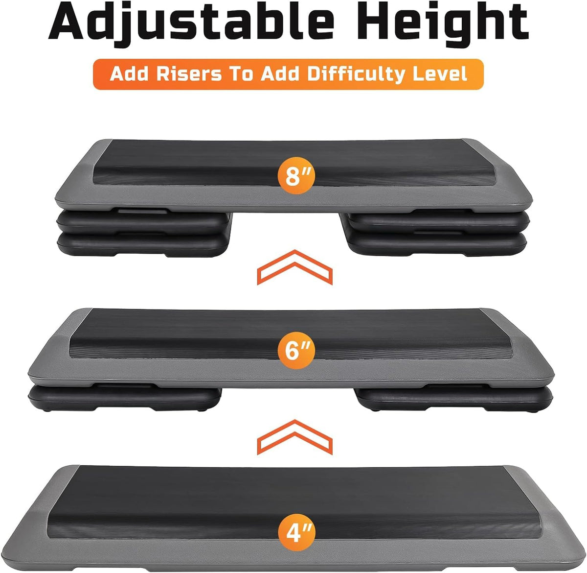 43" Adjustable Exercise Aerobic Step Platform with 4 Removable Risers Y465161