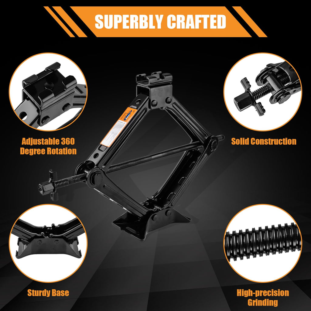 2 Ton Scissor Jack Kit with Lug Wrench E828