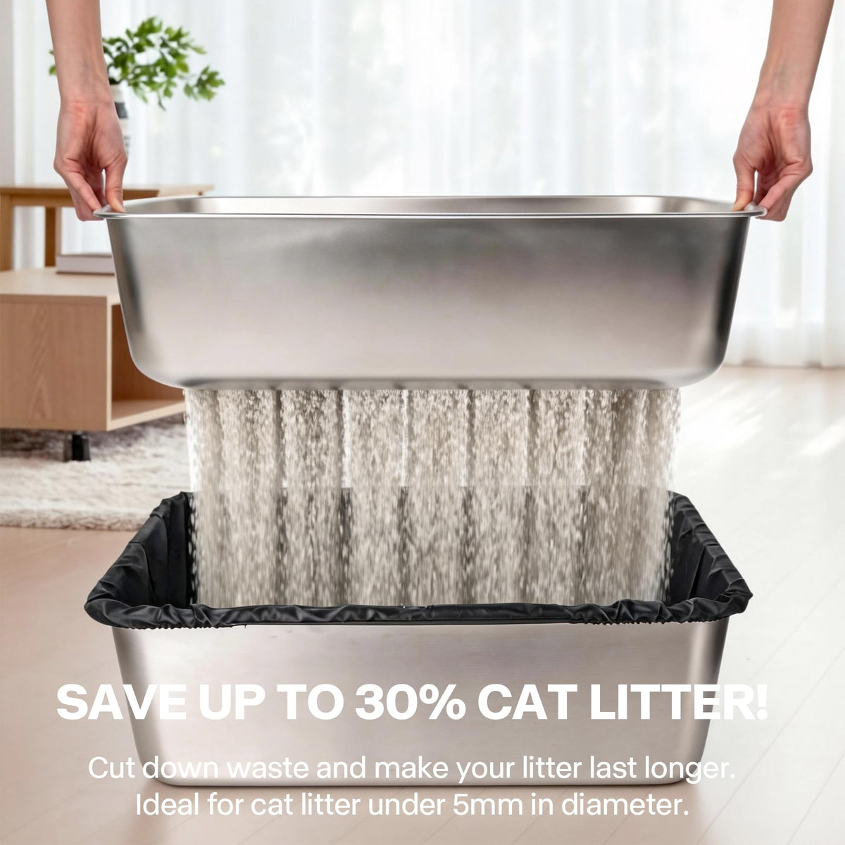 Stainless Steel Sifting Litter Box G690306