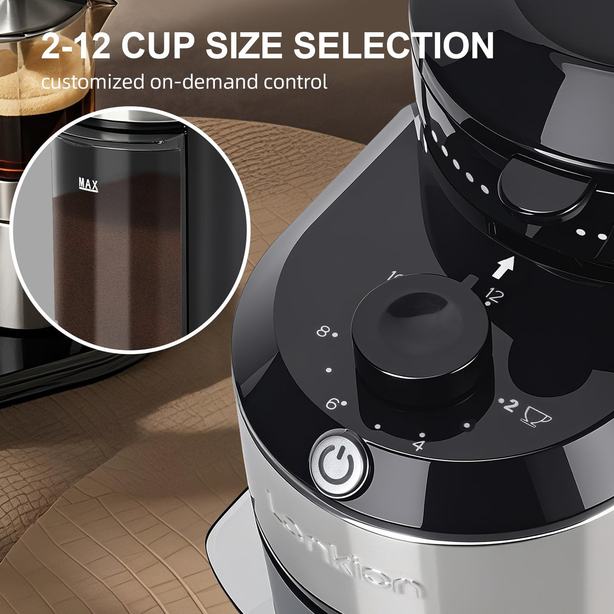Electric Burr Coffee Grinder with 28 Adjustable Grind Settings F9632