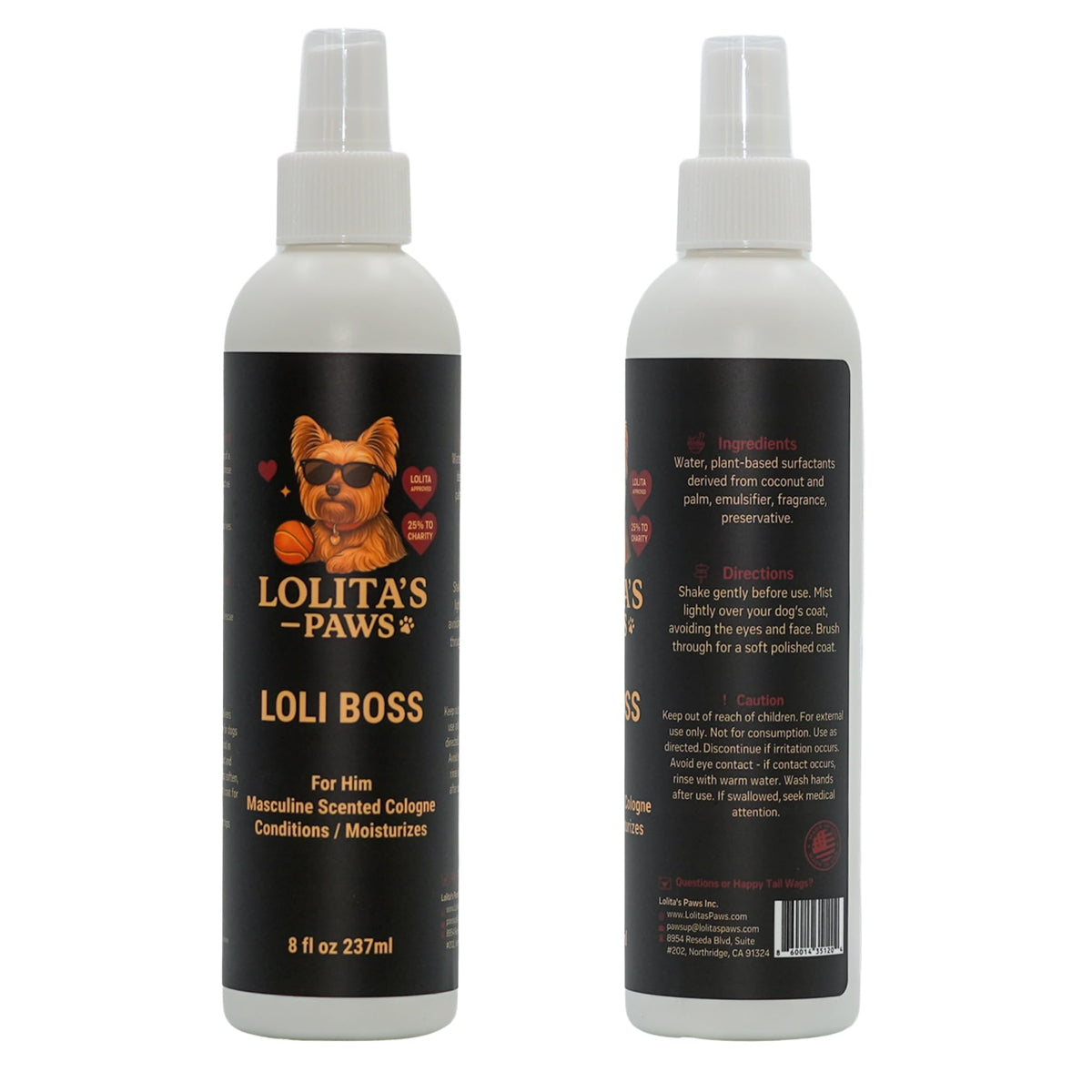 Masculine Dog Cologne Deodorizing Pet Spray 8 oz H4610