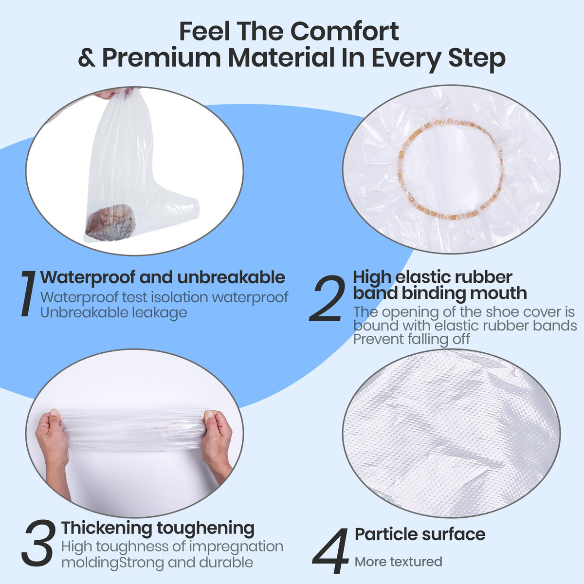 10 Pairs Waterproof Non-Slip Plastic Boot Covers G235956