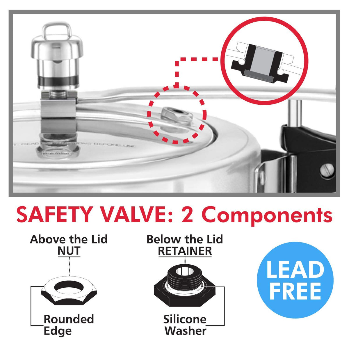 Aluminium Safety Valve for Pressure Cookers 1.5 to 14 Litre S32528