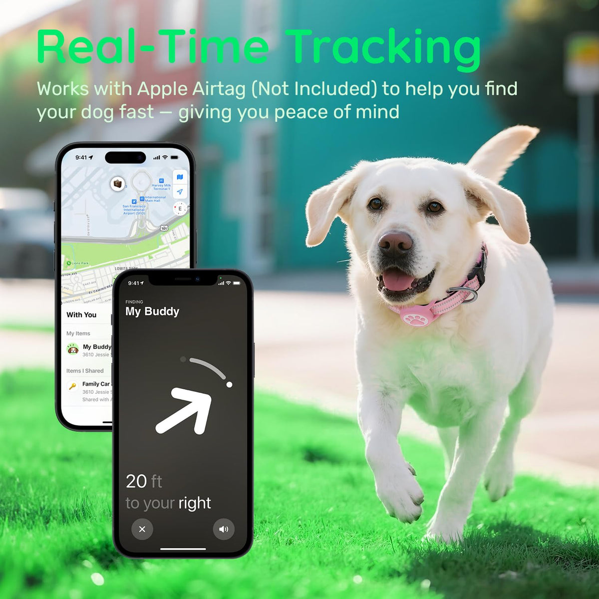 Pink IP68 Waterproof Dog Collar A519