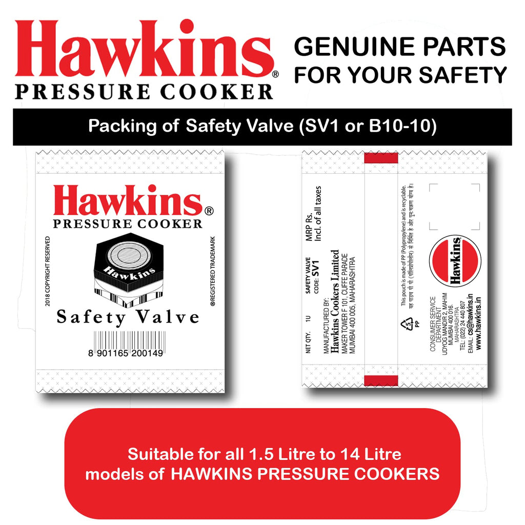 Aluminium Safety Valve for Pressure Cookers 1.5 to 14 Litre S32528