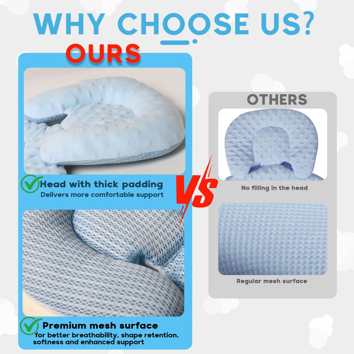 Infant Carseat Insert 2-in-1 Reversible Support Pad U8830