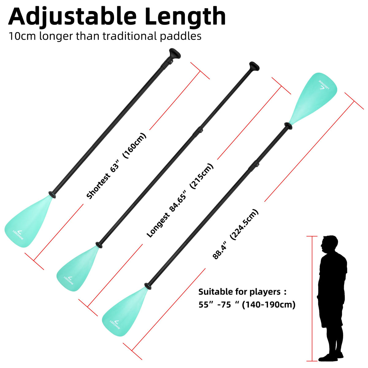 Adjustable Stand Up Paddle with Aluminum Alloy Shaft K570633