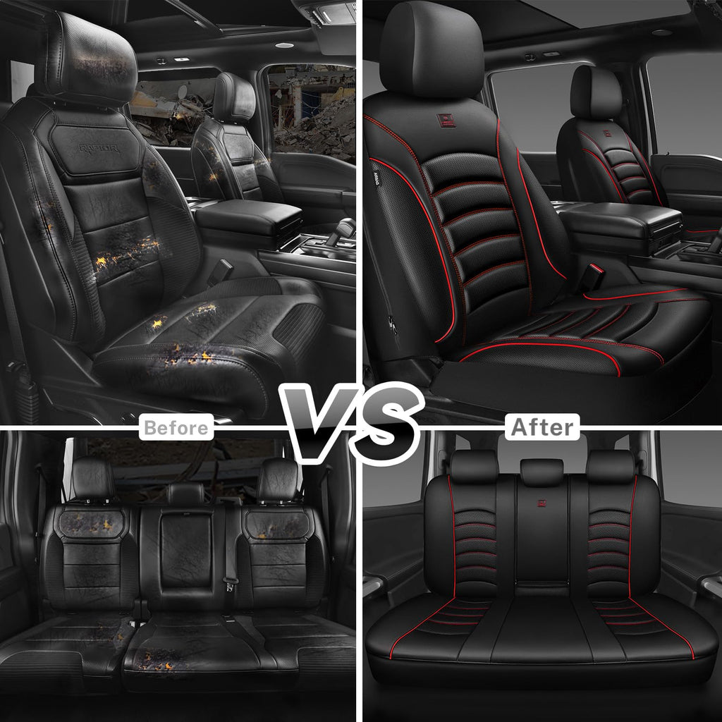 3D Foam PU Leather Car Seat Covers Full Set C1125