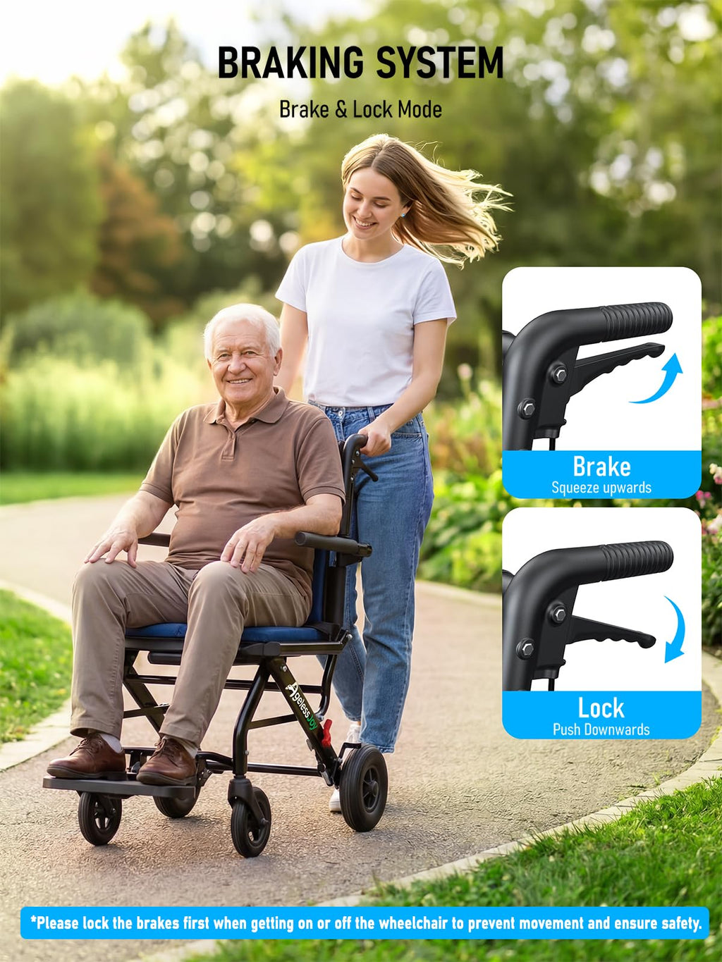Blue Transport Wheelchair C690