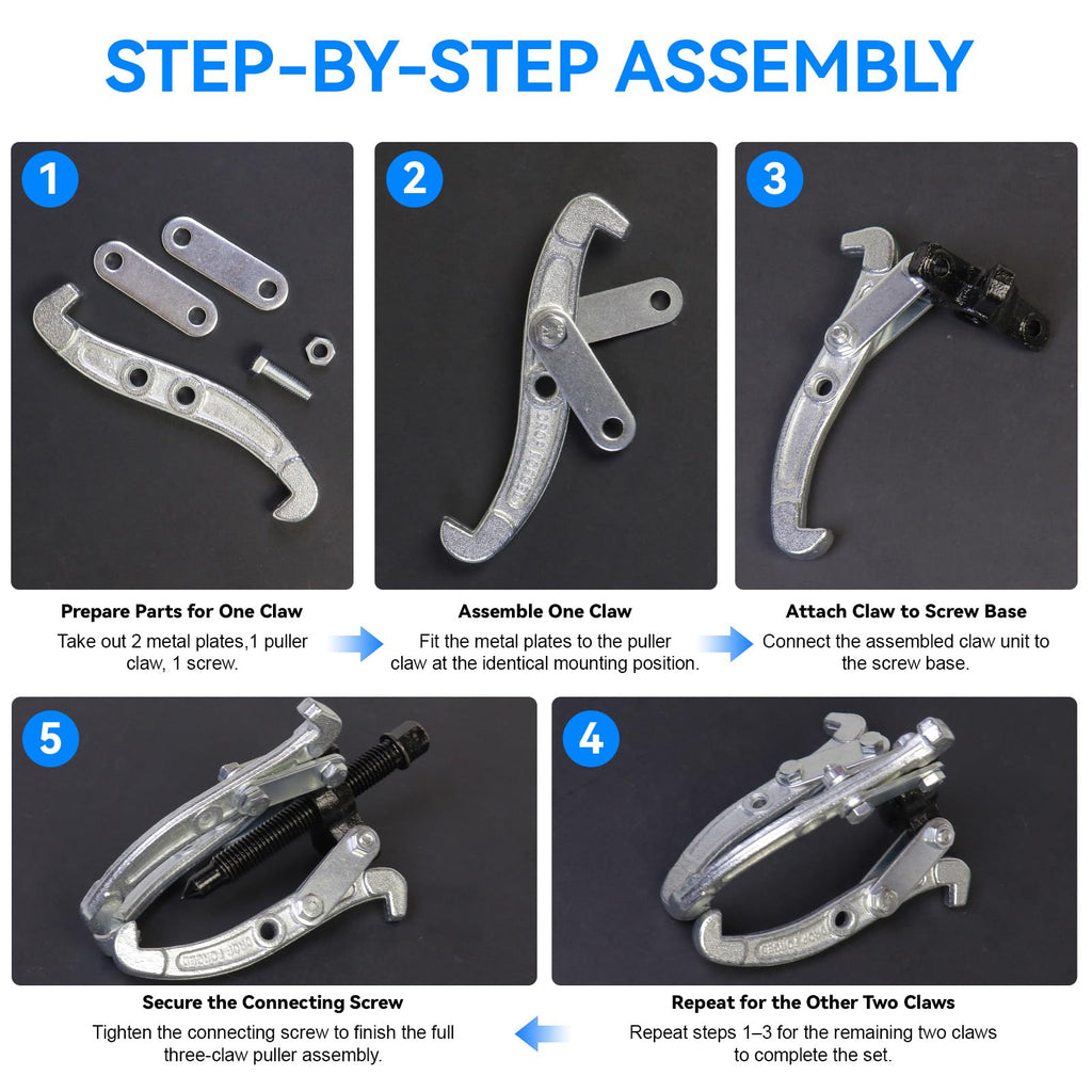 3 Pcs Reversible 3 Jaw Puller Set G828