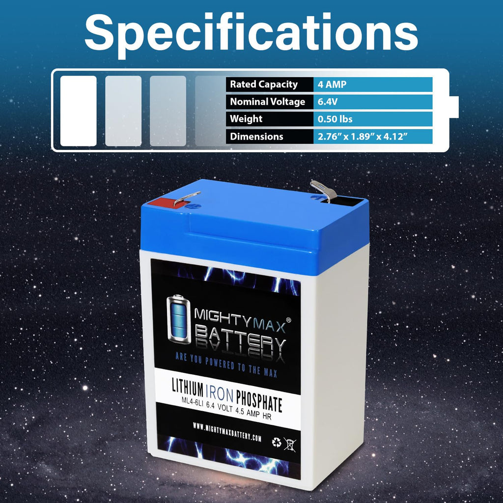 6V 4.5AH Lithium Replacement Battery Q957