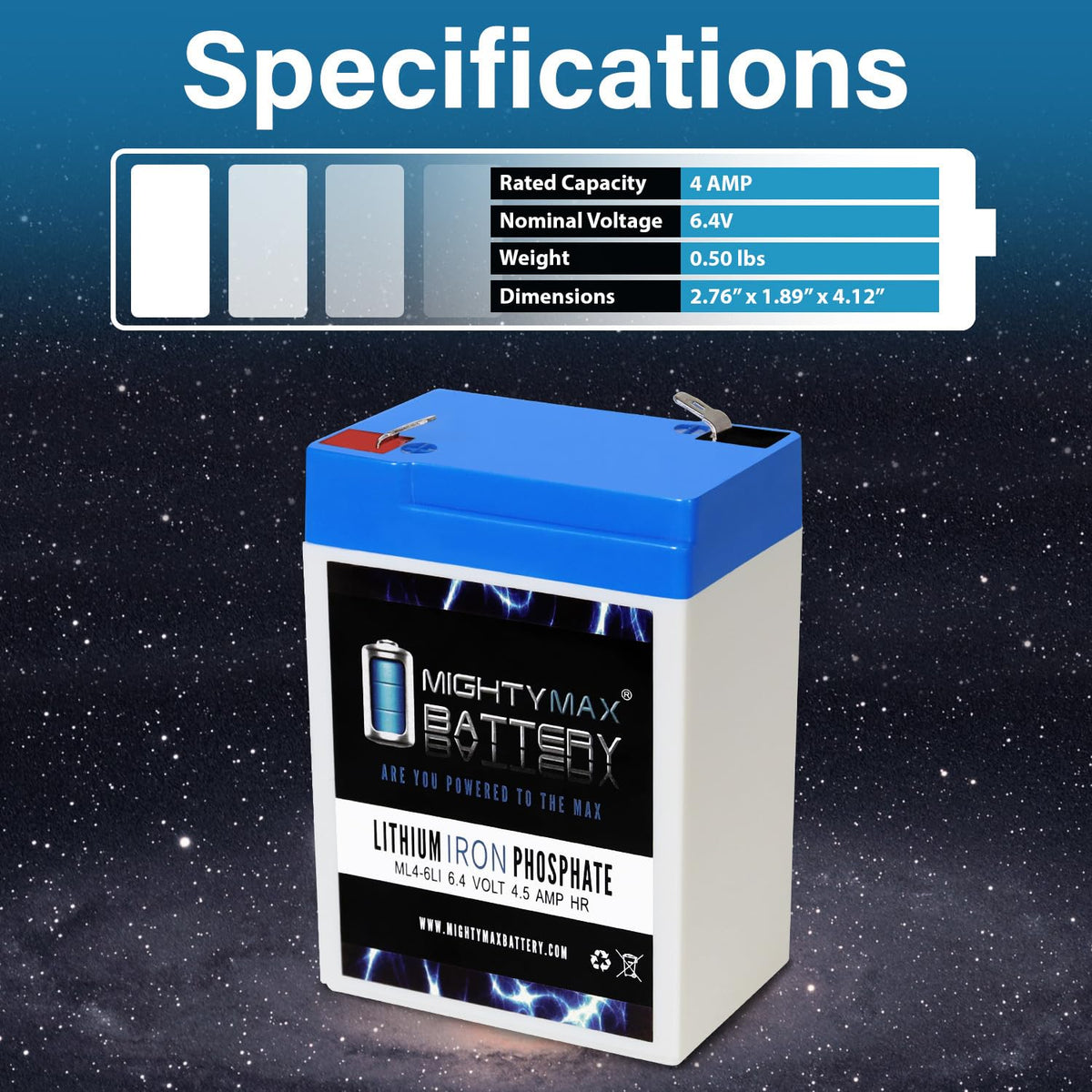6V 4.5AH Lithium Replacement Battery Q957
