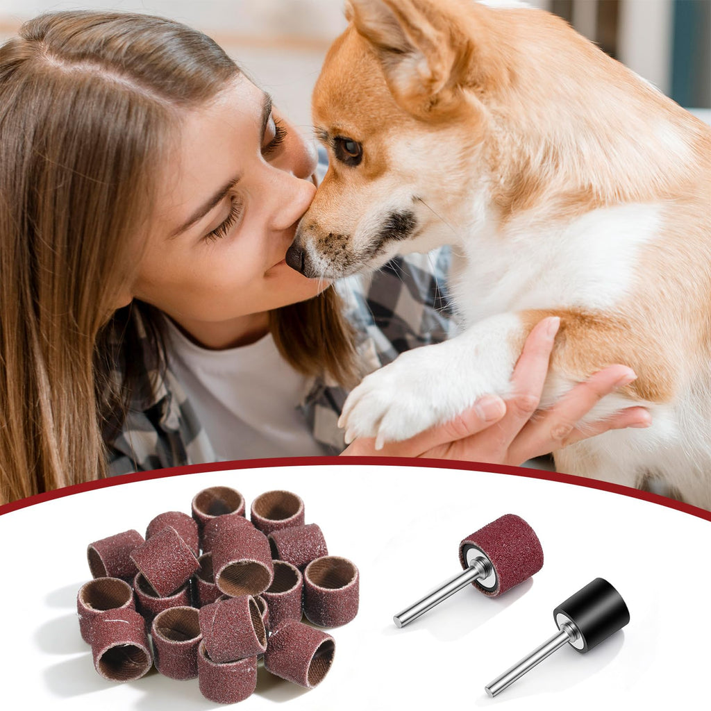 22Pcs Dog Nail Grinder Sanding Bands and Drums Replacement Kit C865