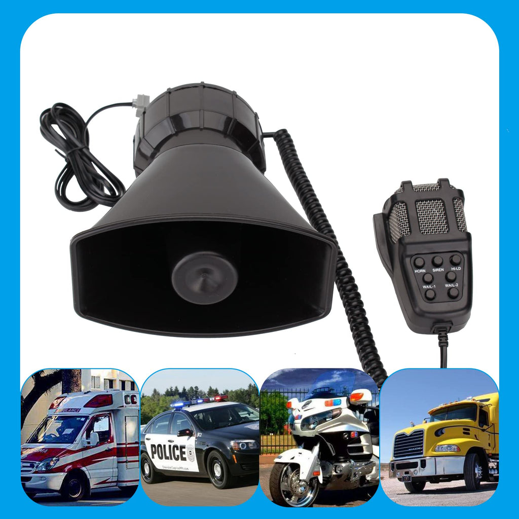 7 Tone Car Siren PA System Megaphone Speaker U349