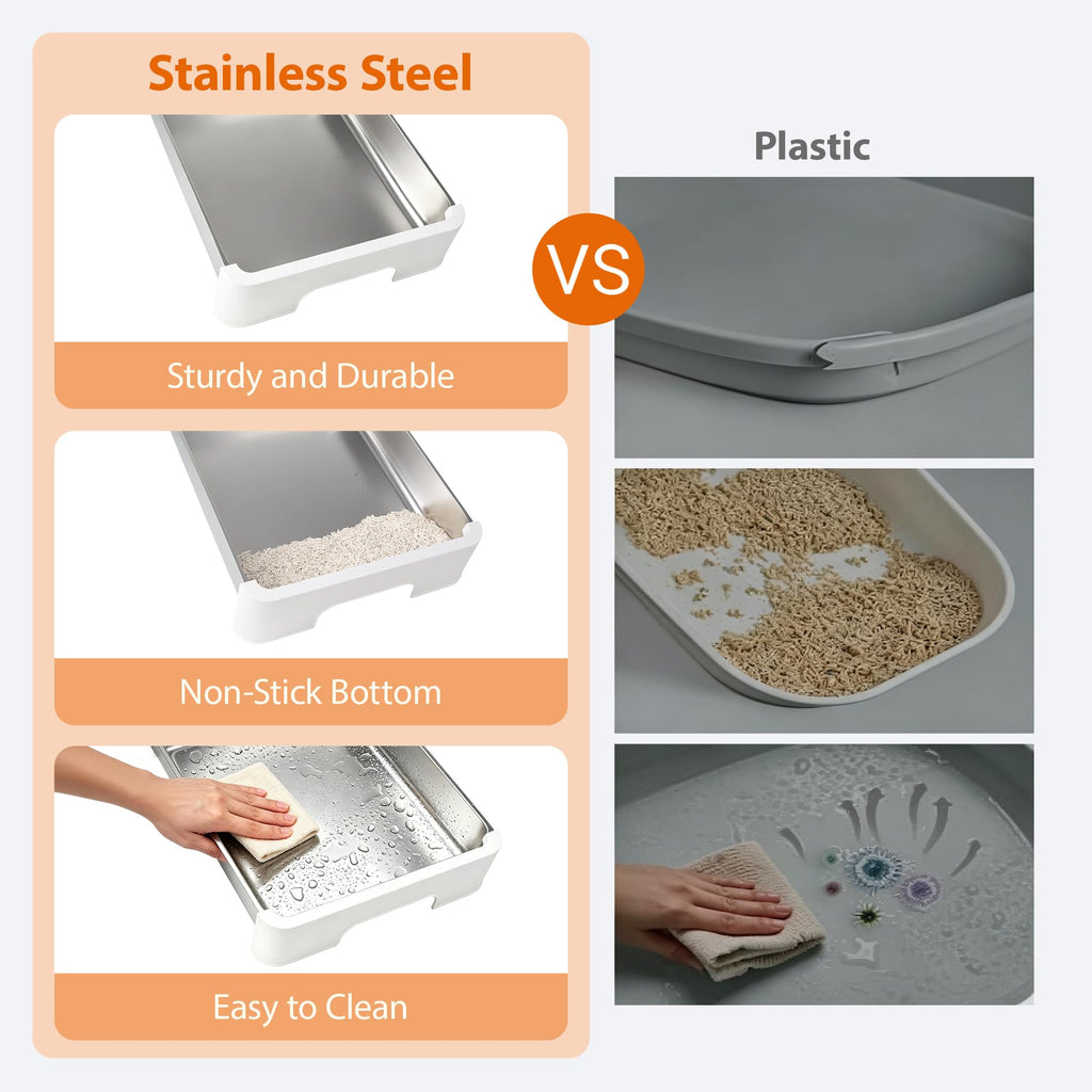 Stainless Steel Cat Litter Box with Lid W3088