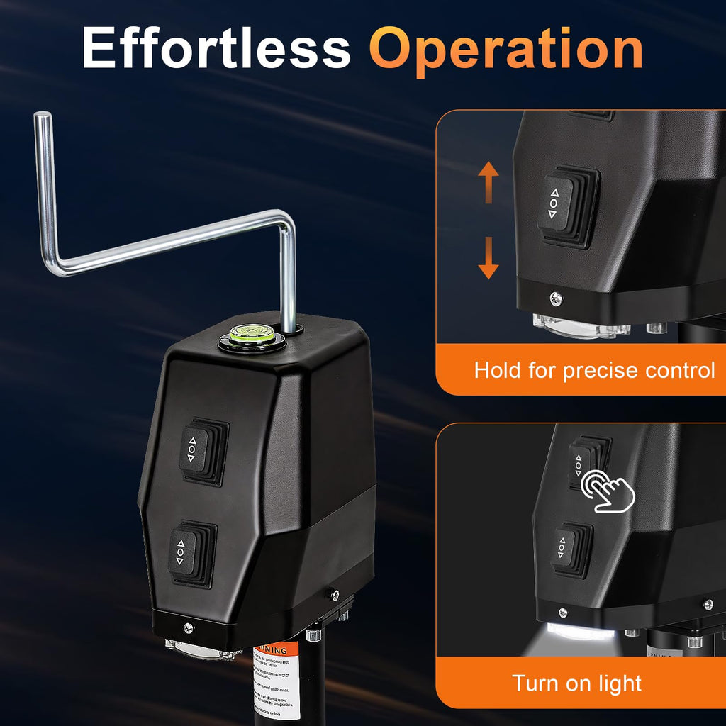 Waterproof Electric Trailer Jack with Built-in Spirit Level C530