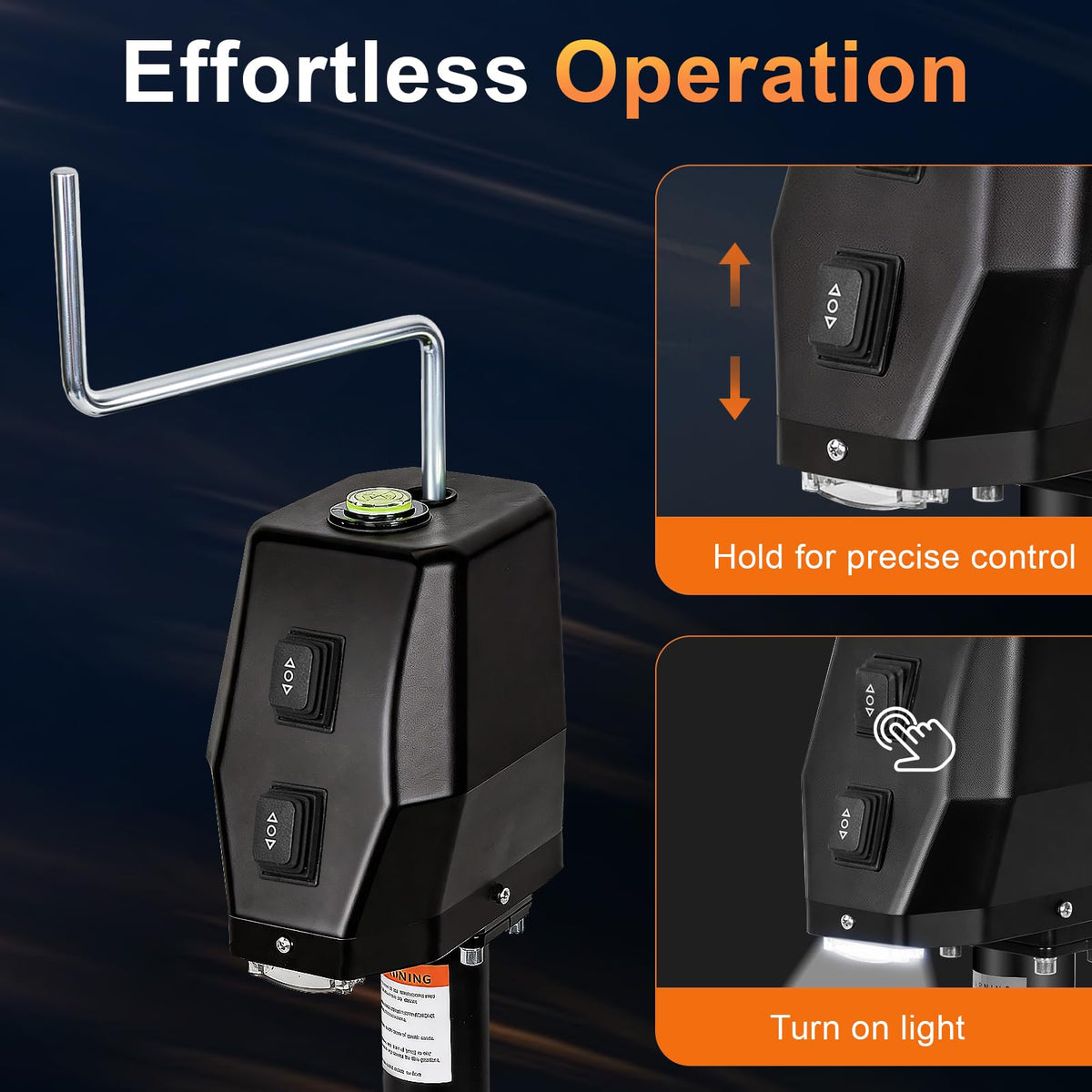 Waterproof Electric Trailer Jack with Built-in Spirit Level C530