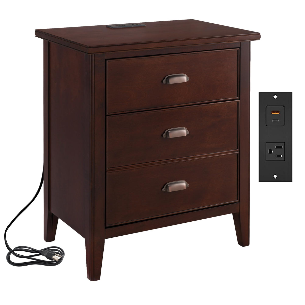 Chocolate Cherry Nightstand Side Table J664