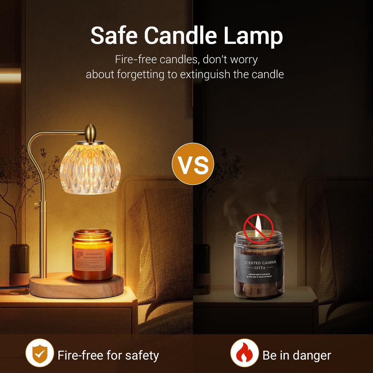 Candle Warmer Lamp with Timer & Dimmer Height Adjustable K257614