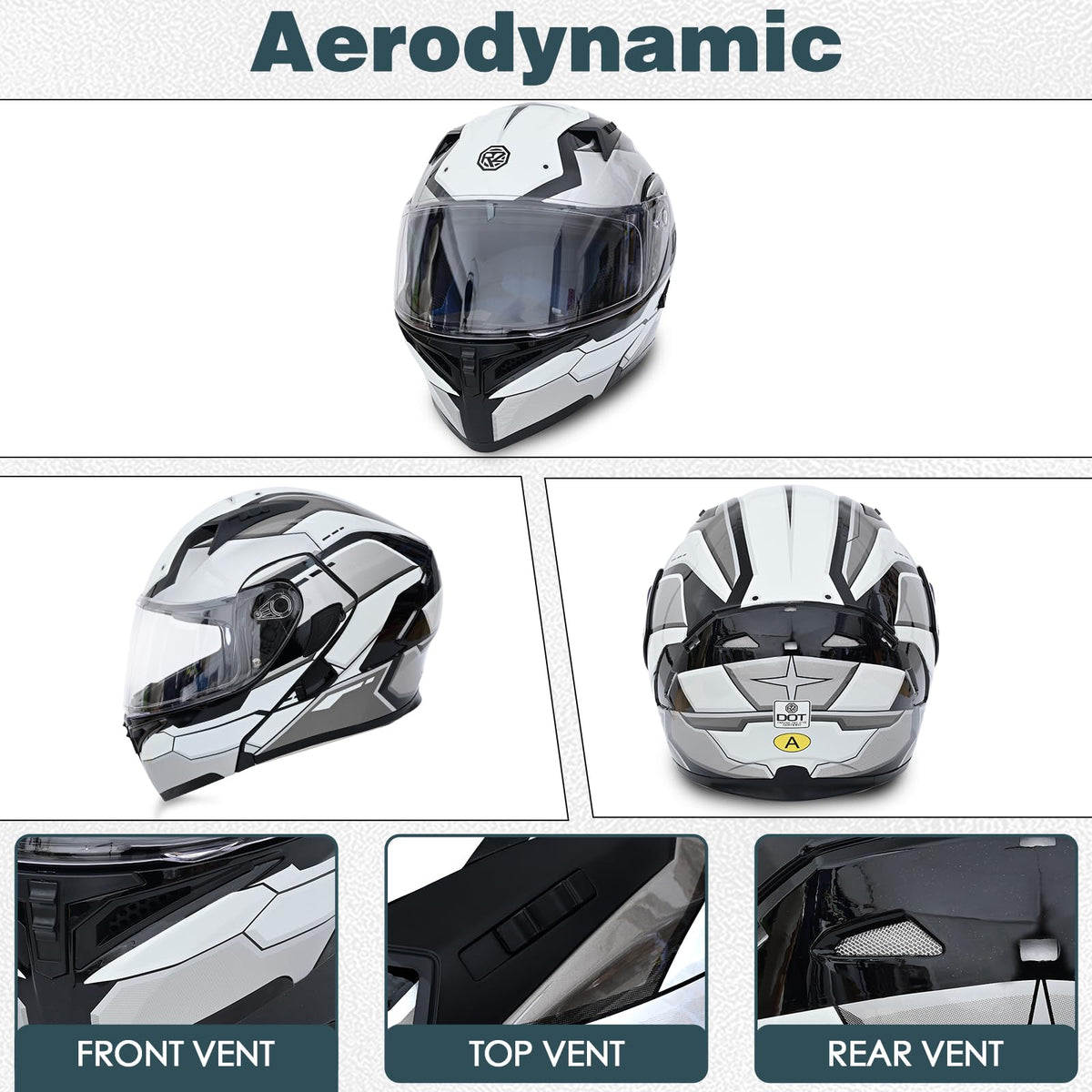 DOT Approved Flip Up Full Face Modular Motorcycle Helmet with Dual Visor P38817