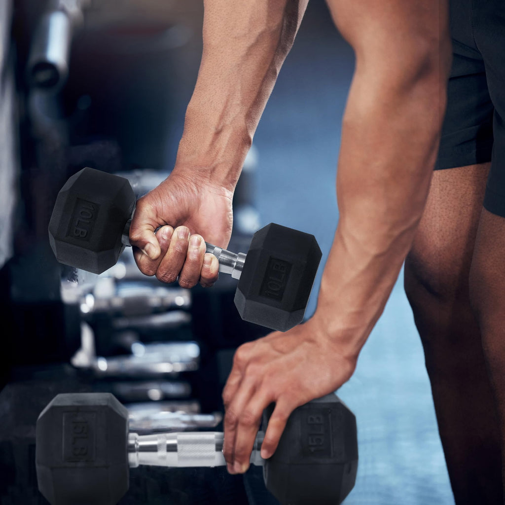 Rubber Encased Hex Dumbbells D621