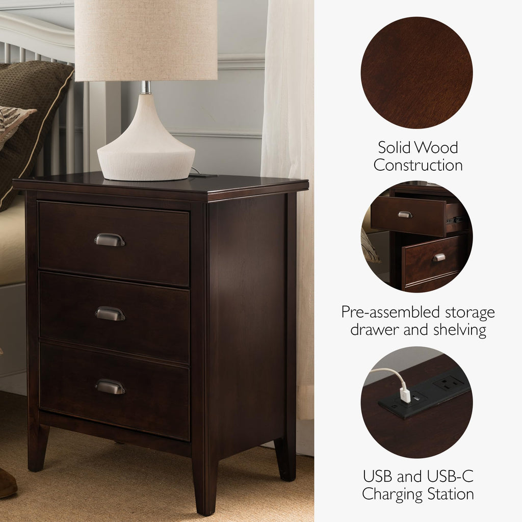Chocolate Cherry Nightstand Side Table J664