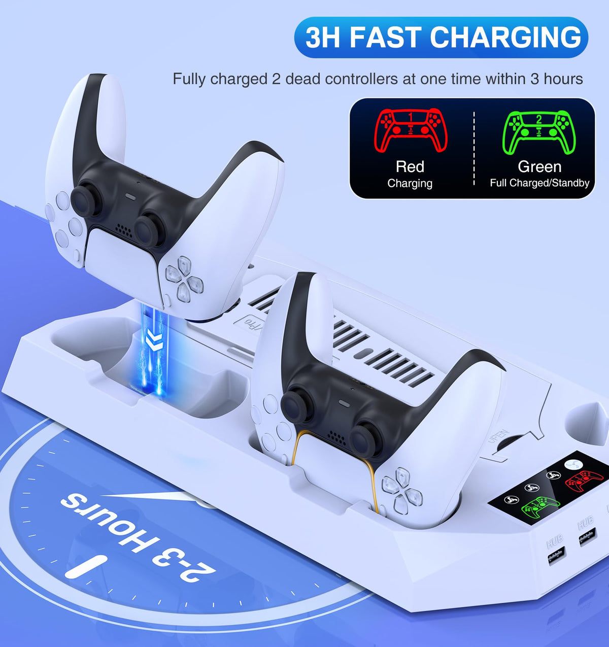 PS5 Cooling Stand with Controller Charging Station, White O759776
