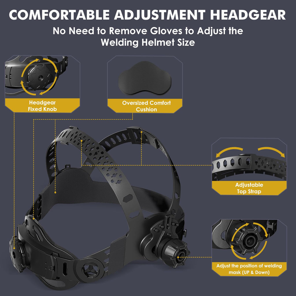 Auto Darkening Welding Helmet True Color Large Viewing Solar Wide Shade 4/5-13 A72179