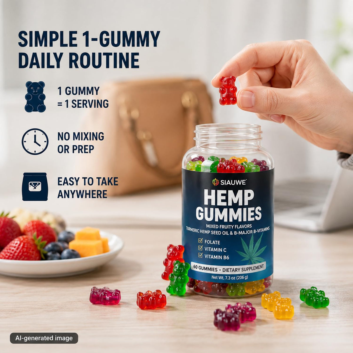 Sugar Free Hemp Gummies 60 Count P49198