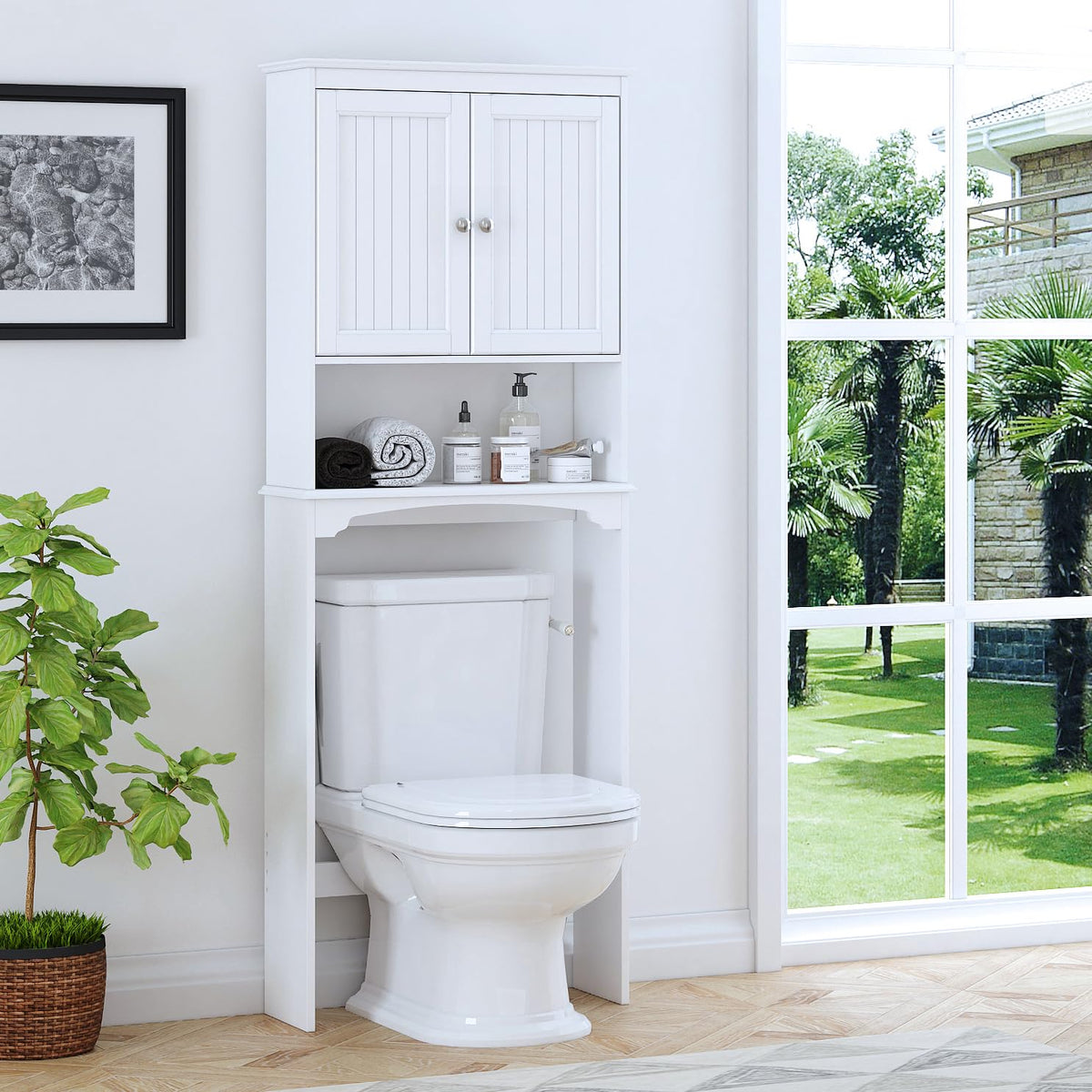 Over The Toilet Storage Cabinet with Doors F7321