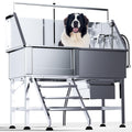 46" Stainless Steel Dog Washing Station with Stairs W551090