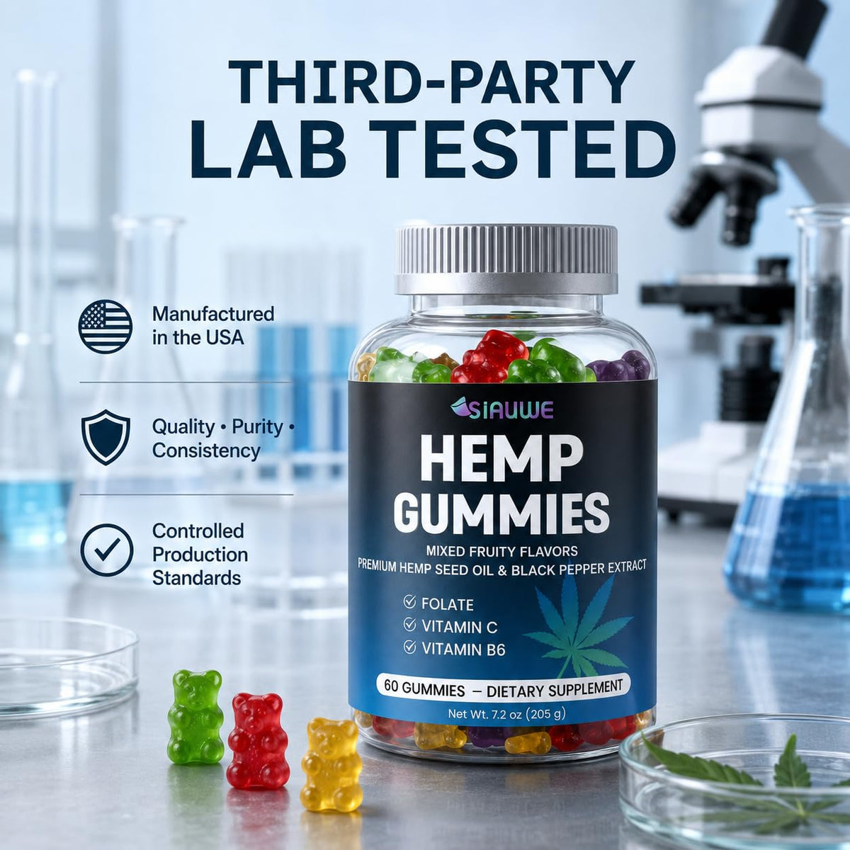 Sugar Free Hemp Gummies 60 Count P49198